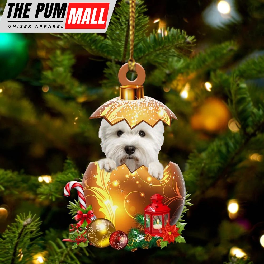 Westhighland-White-Terrier In Golden Egg Christmas Ornament – Car Ornament – Unique Dog Gifts For Owners Limited Edition