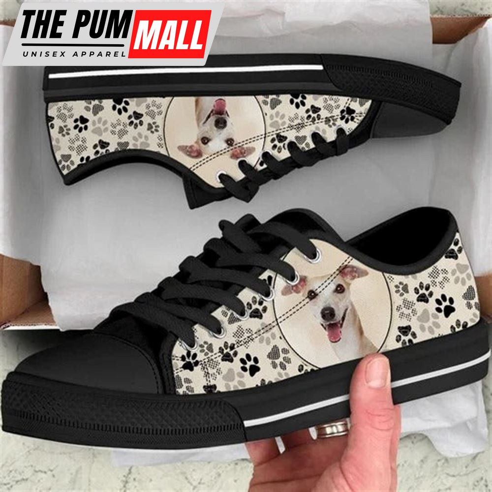 Whippet Dog Pattern Brown Canvas Low Top Shoes – Low Top Shoes Mens, Women