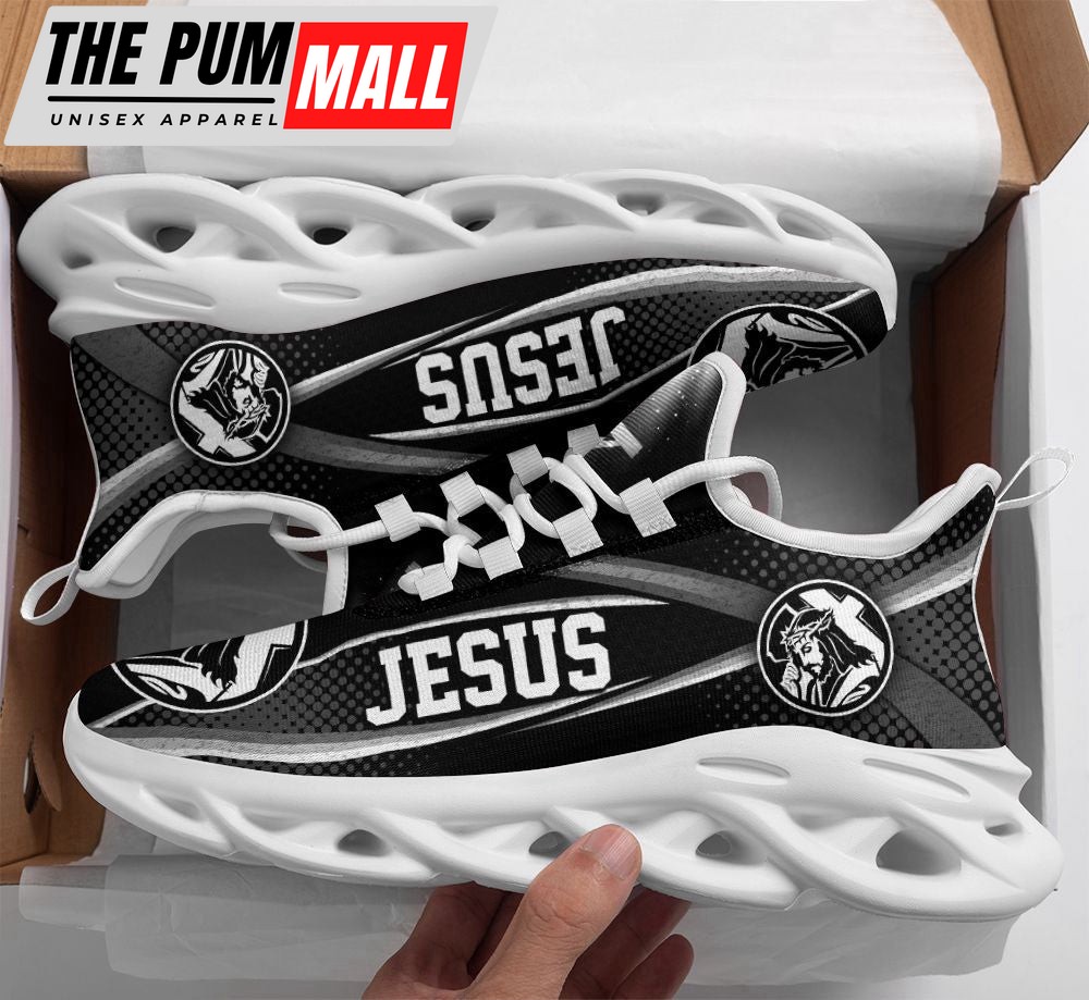 White And Black Jesus Running Sneakers Max Soul Shoes For Men And Women