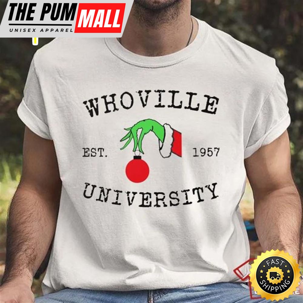 Whoville University Grinch Christmas T-Shirt