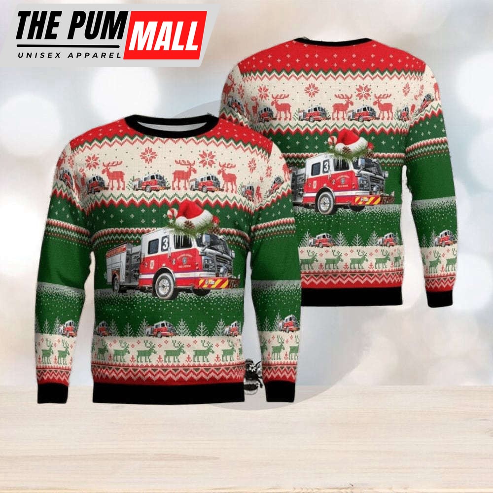 Widewater Volunteer Fire And Rescue Christmas Aop Christmas Ugly Sweater