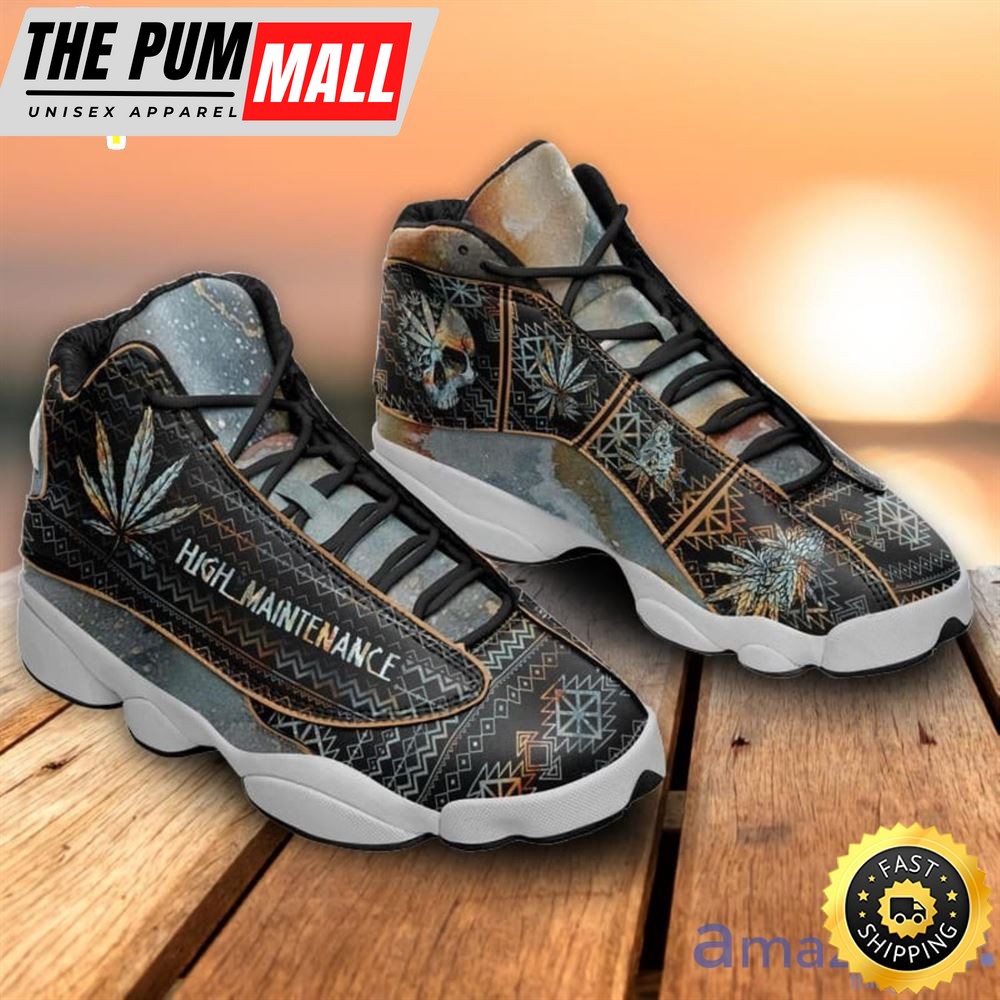 Widolmee Native Weed Pattern Air Jd 13 Sneakers Shoes