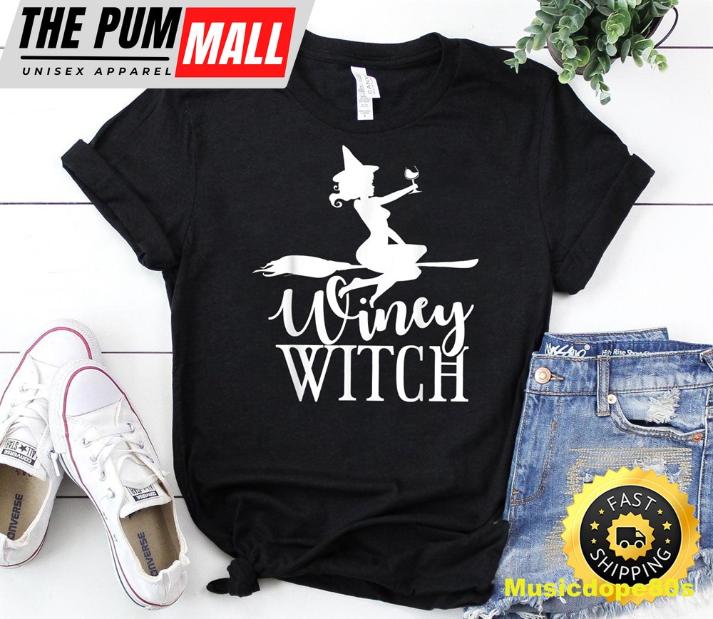 Winey Witch Funny Adult Humor Halloween T-Shirt