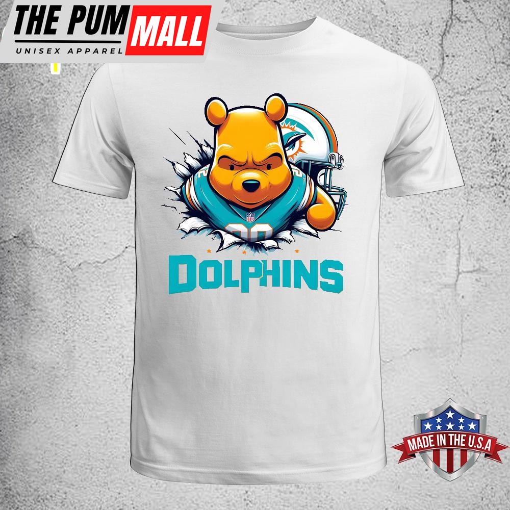 Winnie The Pooh Dolphins NFL Unisex T-Shirt