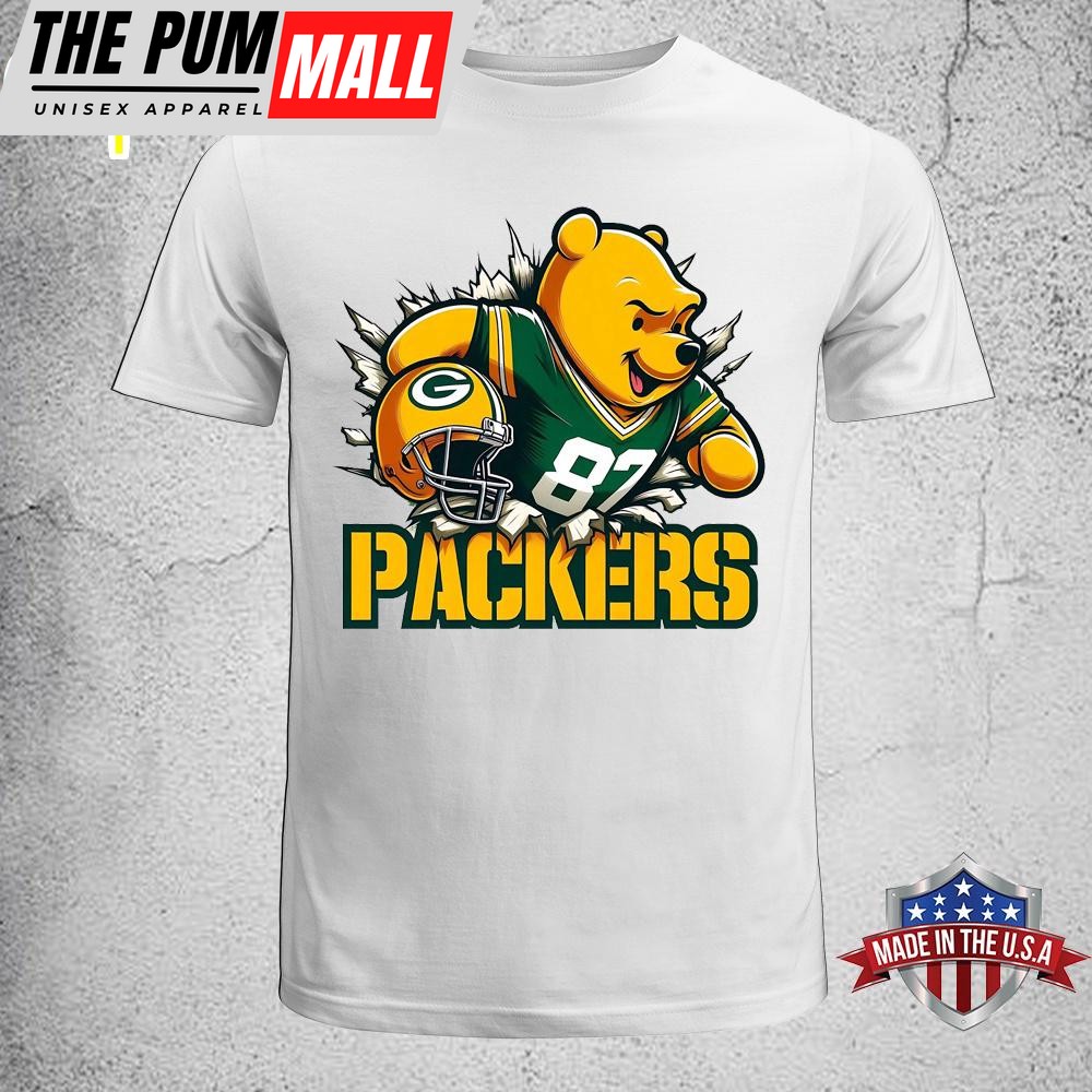 Winnie The Pooh Green Bay Packers NFL Unisex T-Shirt