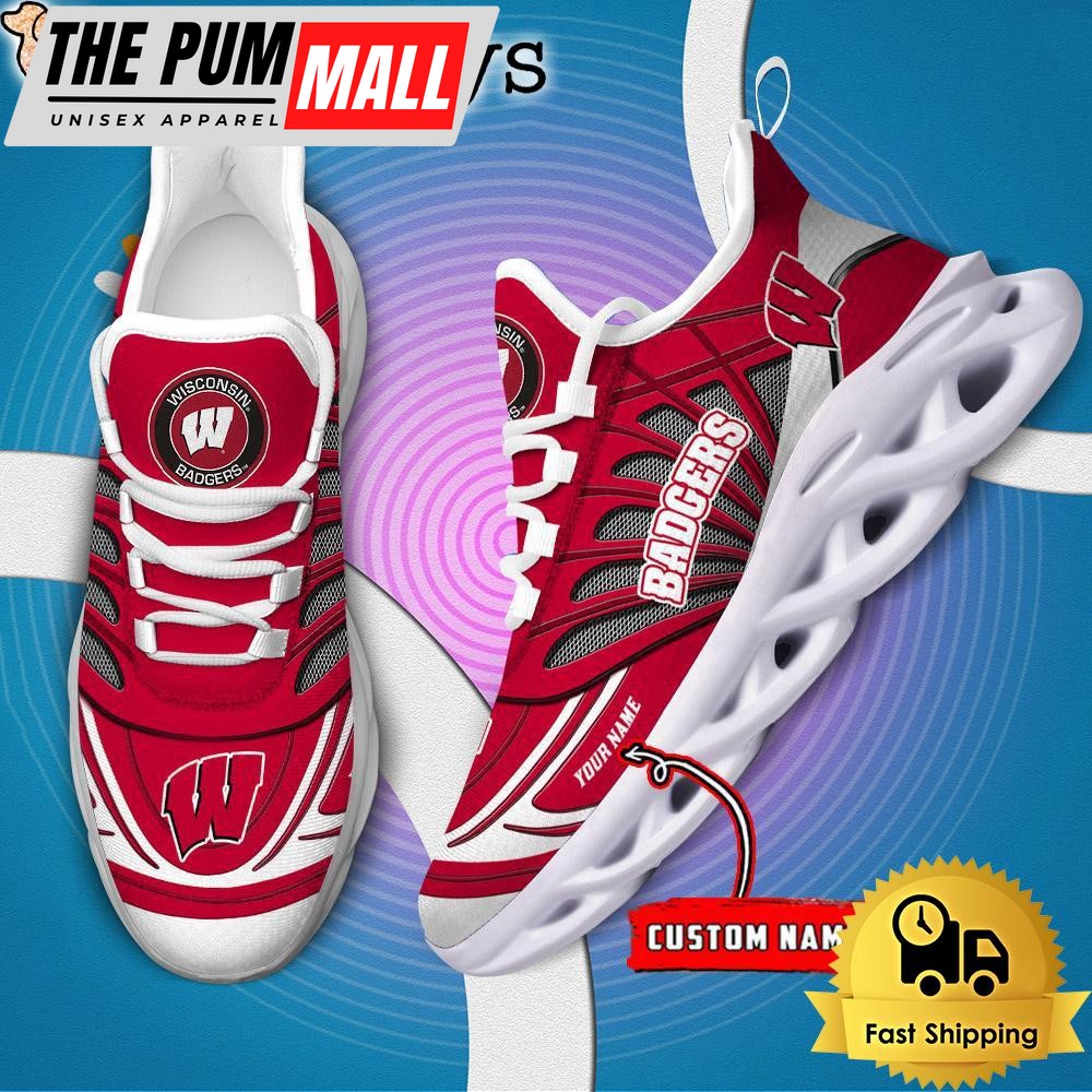 Wisconsin Badgers NCAA Custom Max Soul Shoes Sneaker