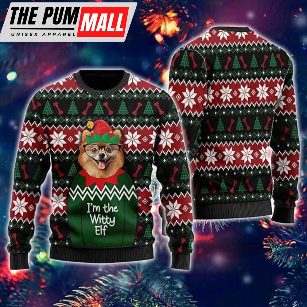 witty-elf-dog-ugly-christmas-sweater-for-women-funny-mens-funny-ugly-sweater-xm-pzdbo5ks Witty Elf Dog Ugly Christmas Sweater For Women, Funny Mens Funny Ugly Sweater Xmas Crew Neck Sweatshirt