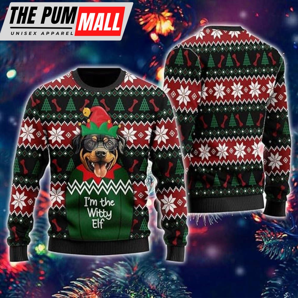 witty-elf-dog-ugly-christmas-sweater-ugly-sweater-xmas-crew-neck-sweatshirt-for-vm4myc2l Witty Elf Dog Ugly Christmas Sweater, Ugly Sweater Xmas Crew Neck Sweatshirt For Family