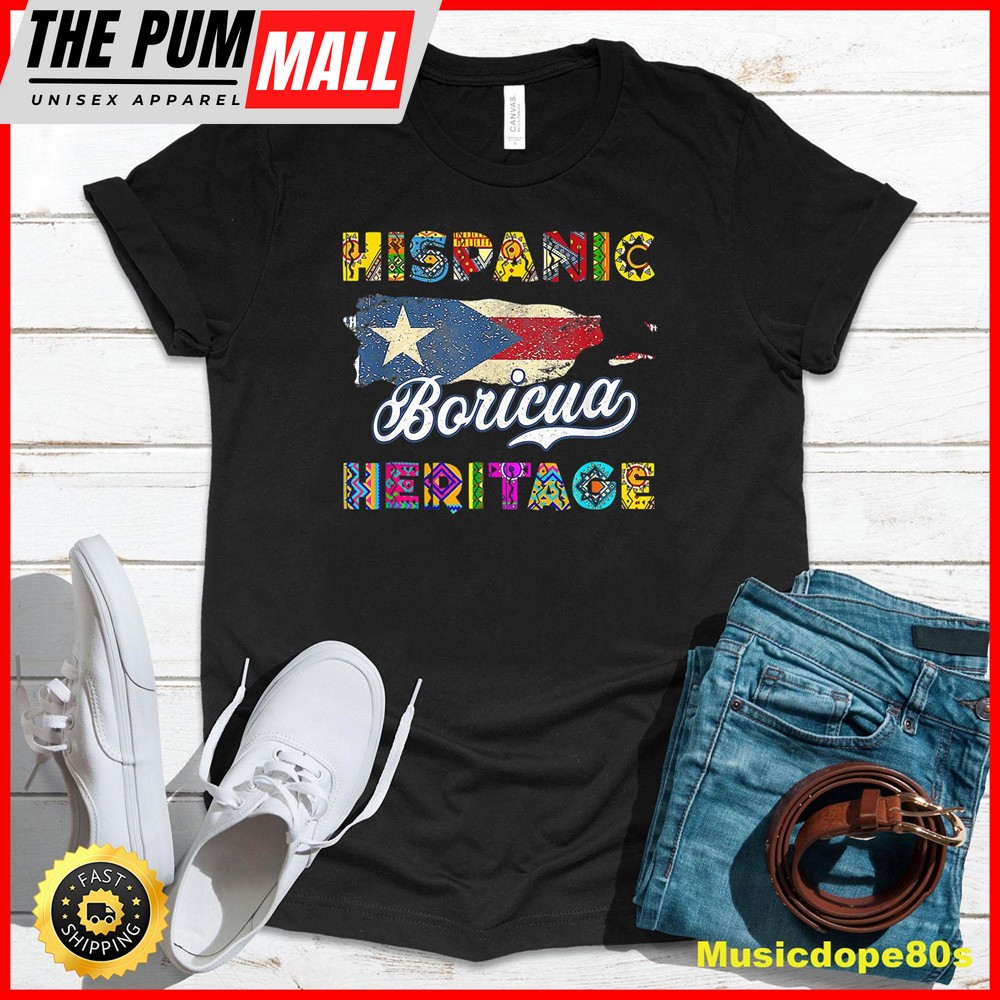 Women Men National Hispanic Heritage Month Puerto Rico Flag T-Shirt