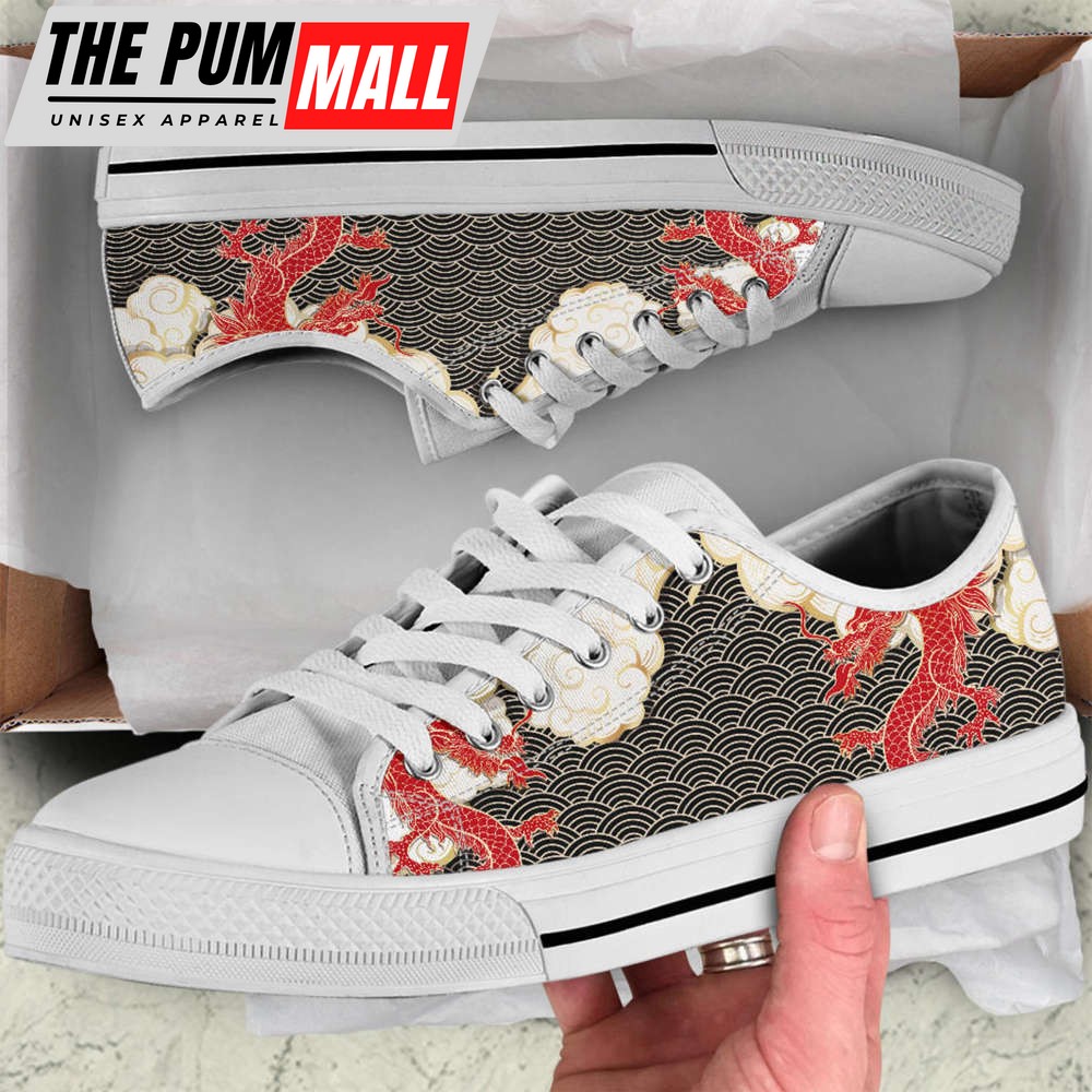 Women’s dragon Low Top Tie Sneakers, Mother’s Day Gifts For Cute Athletic Shoes