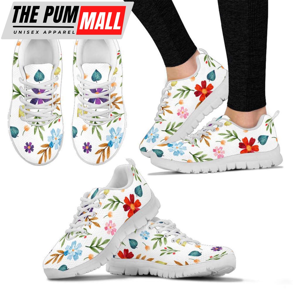 Women’s Floral Pattern Tie Sneakers, Women’s Shoes For Men And Women