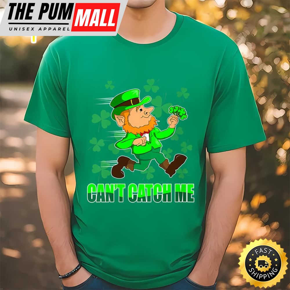 Womens Leprechaun Running For St Patricks Day Cant Catch Me T-Shirt