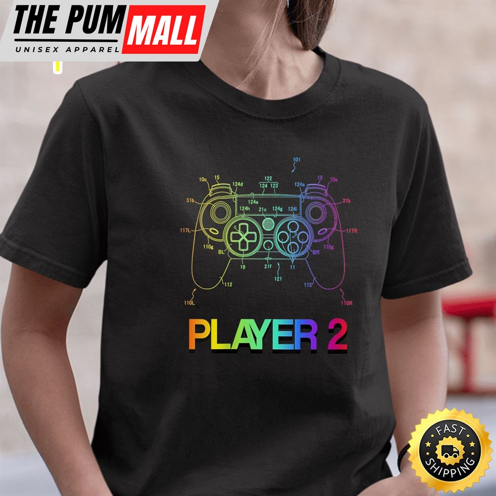 Womens Valentine Pride LGBT Couple Matching Gamer Gaming Player 2 Valentines Day T-shirt