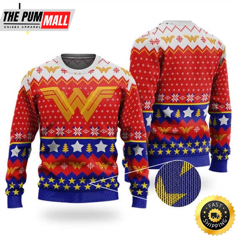 Wonder Woman 84 Logo Ugly Christmas Sweater
