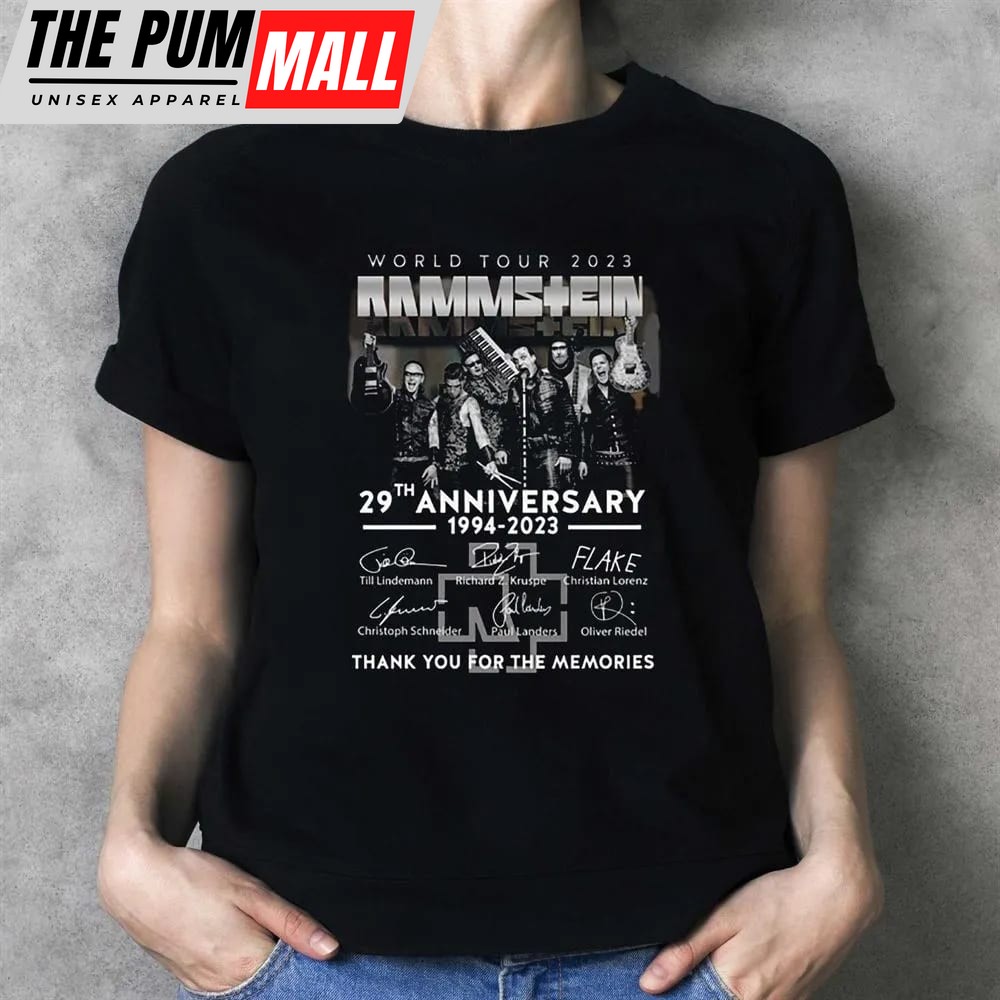 World Tour 2025 Rammstein 29th Anniversary 1994 – 2025 Thank You For The Memories T-shirt