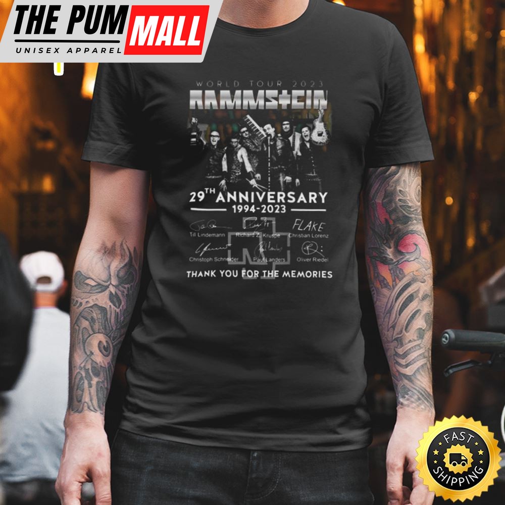 World Tour 2025 Rammstein 29th Anniversary 1994-2025 Thank You For The Memories Signatures shirt