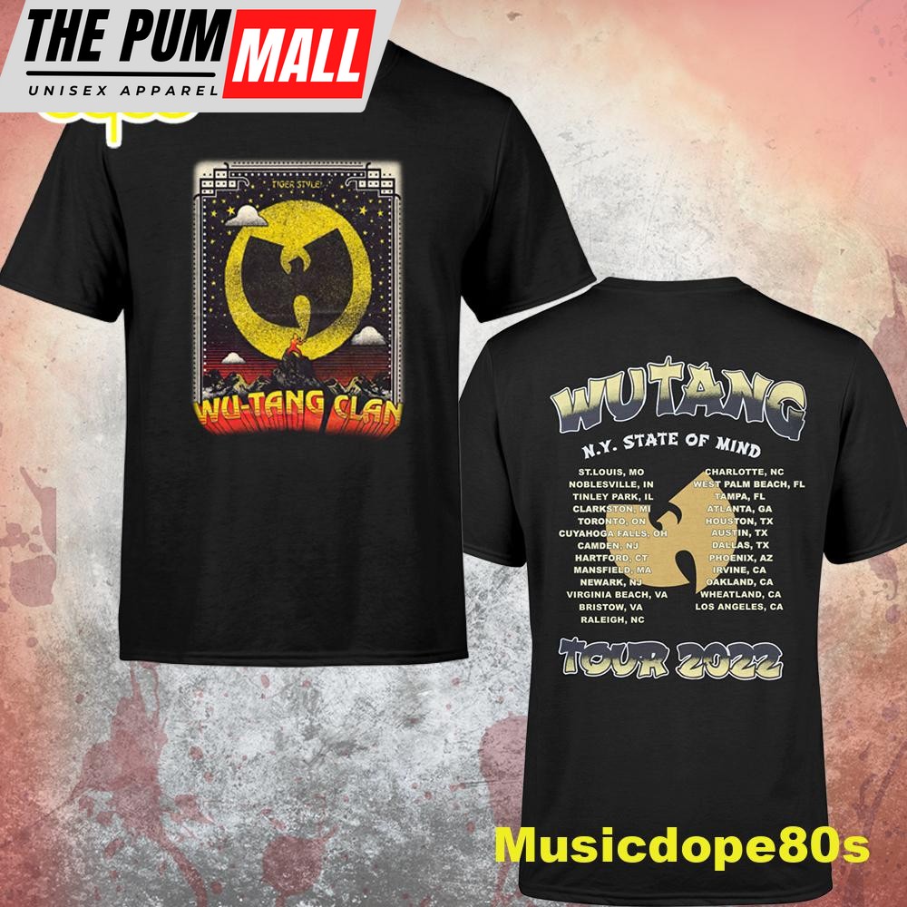 Wu-tang and Nas Hartford New York State Of Mind Tour 2022 Dates Unisex T-shirt