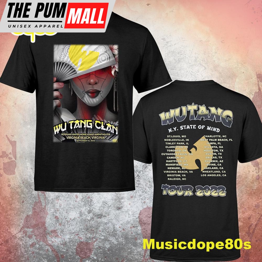 Wu-tang And Nas New York State Of Mind Tour 2022 Dates Virginia Beach T-shirt