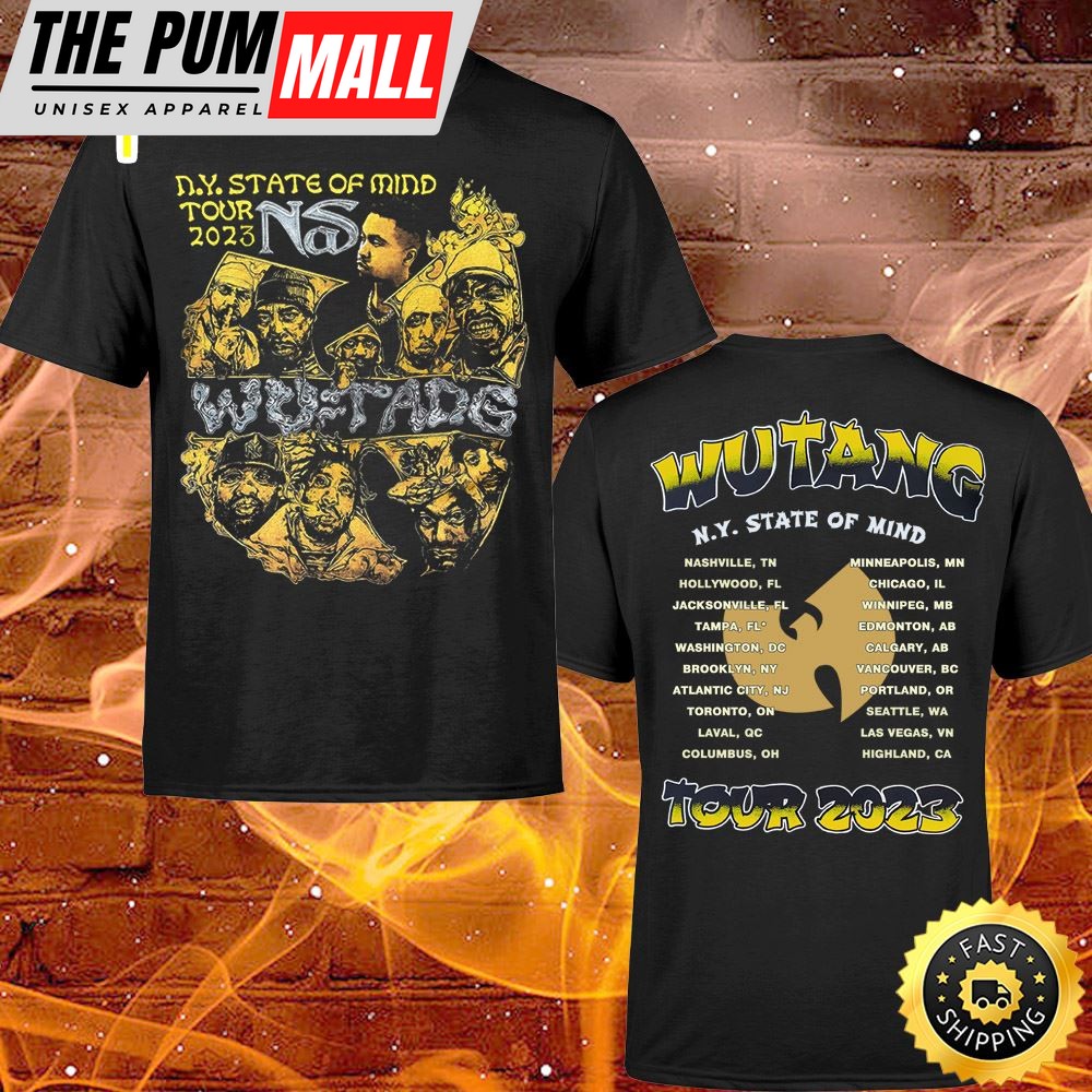 Wu-tang And Nas N.Y State Of Mind Tour 2023 Member North American Dates T-shirt