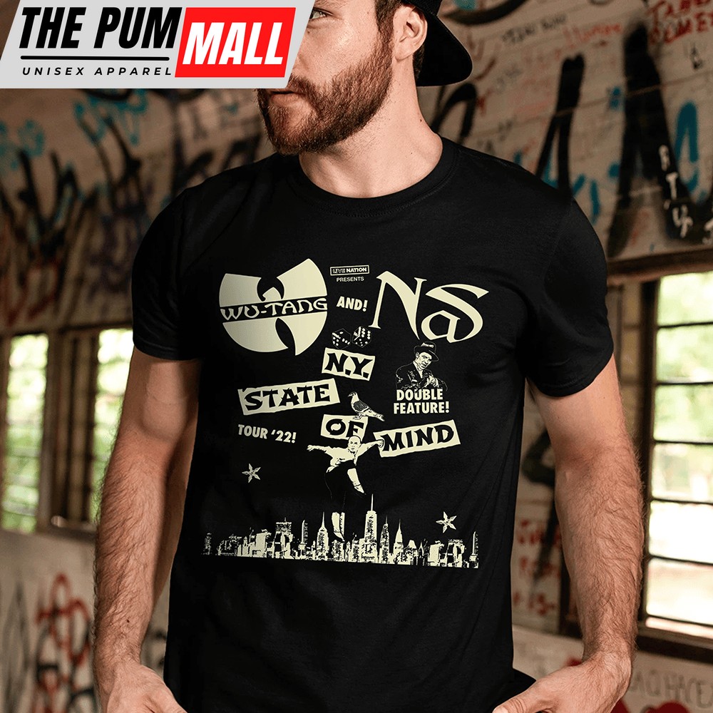 Wu-tang Clan And Nas New York State of Mind Tour Black T-shirt