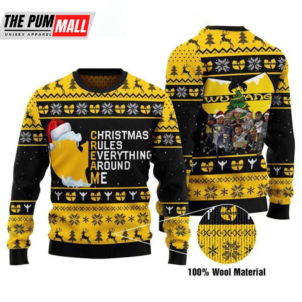 Wu Tang Clan Christmas Rules Everything Around Me Winter Holiday Season Greeting Ugly Sweater Gift For Christmas