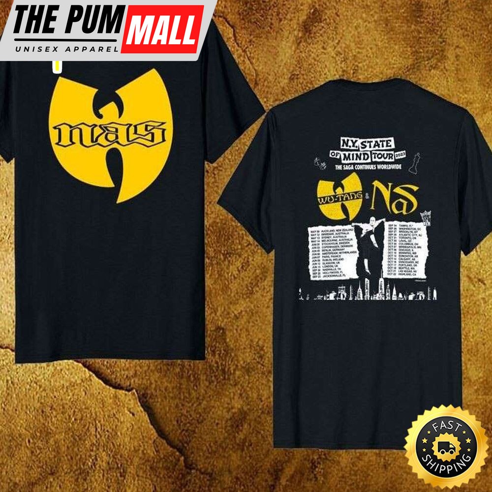 Wu-Tang Clan & Nas Ny State Of Mind Tour 2023 Merch, Wu-Tang Clan & Nas World Tour 2023 Unisex Tshirt