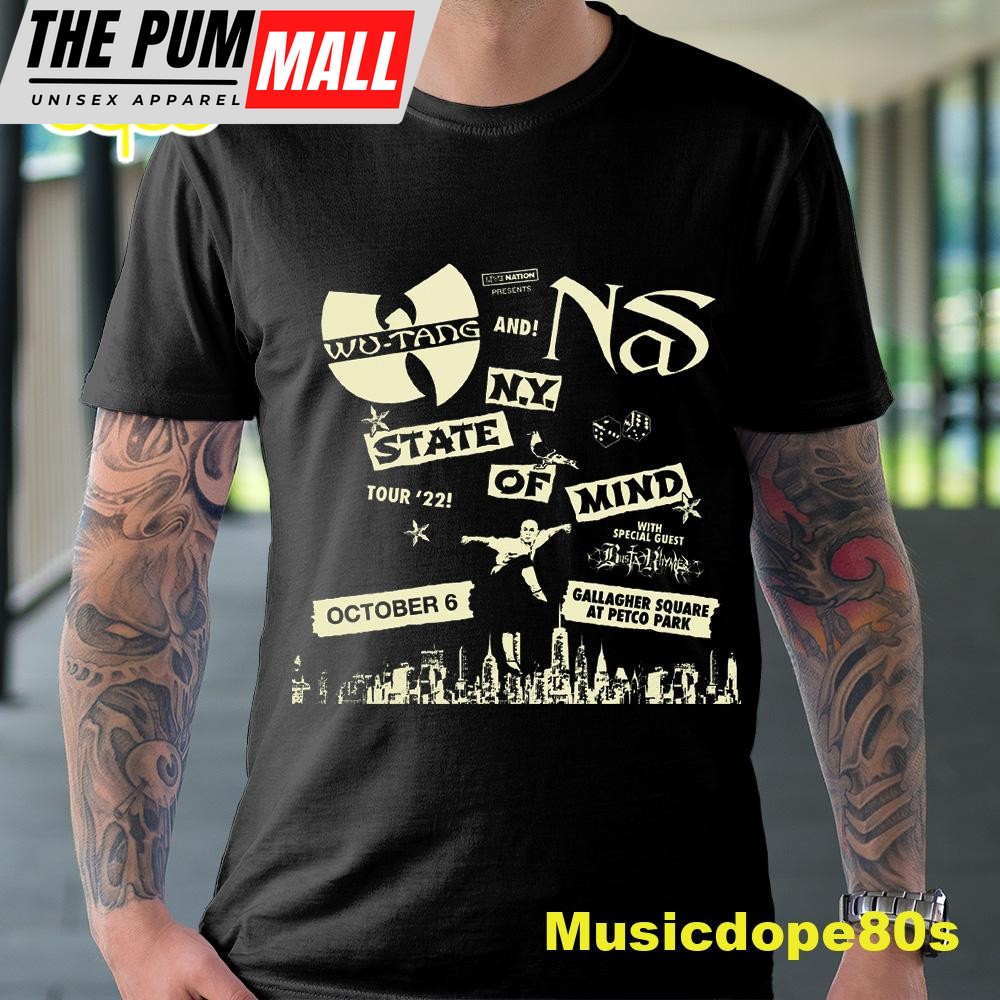 Wu-tang Clan New York State Of Mind Tour With Nas & Busta Rhymes On 10/6 Tshirt