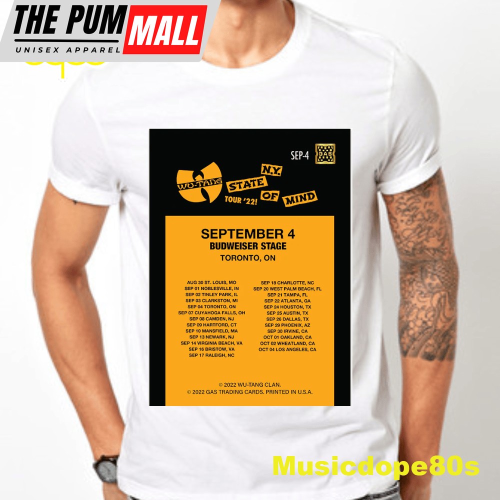 Wu-Tang Clan Tour September 4, 2025 Toronto Unisex Tshirt