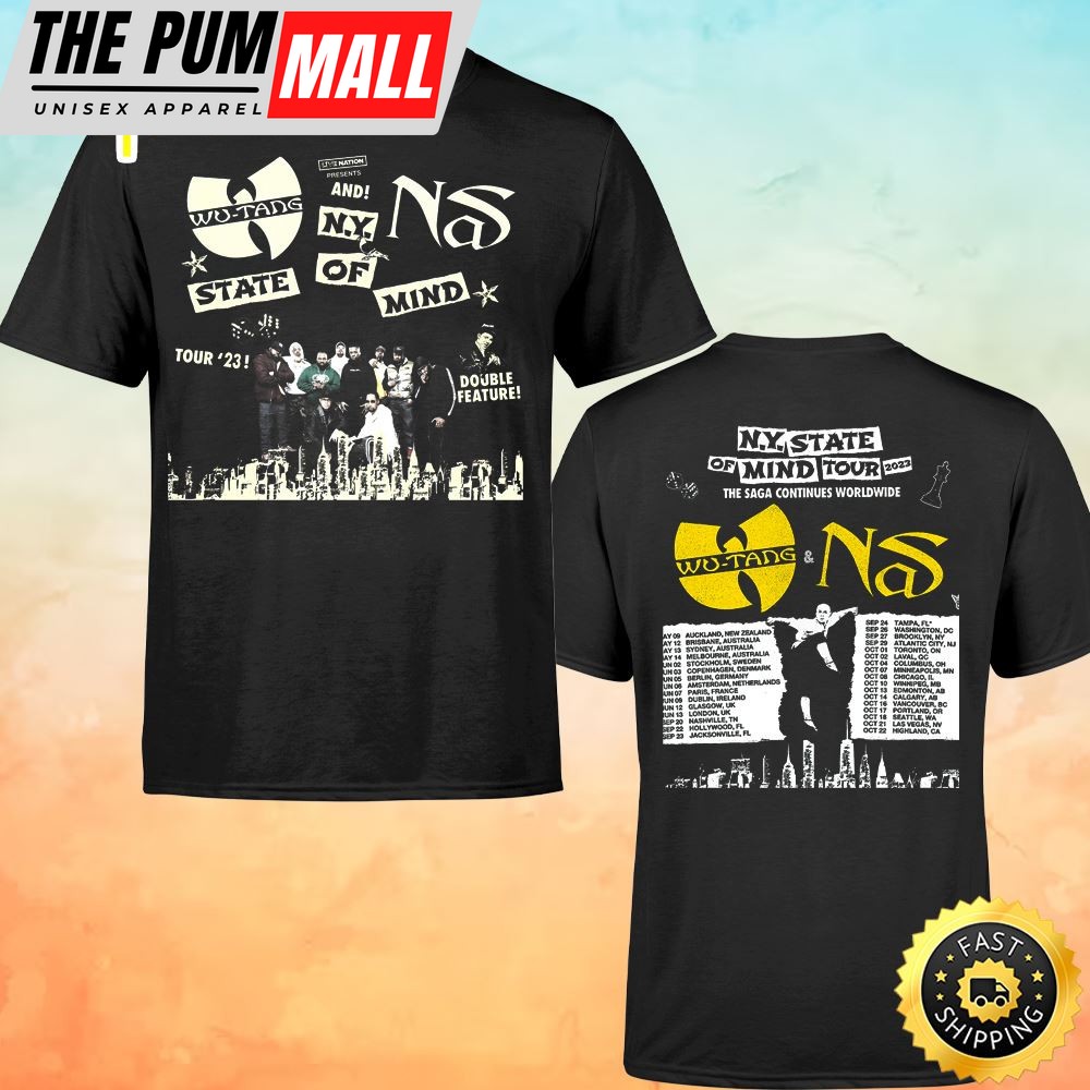 Wutang & Nas N.Y State Of Mind Tour 2023 Couple The Saga Continues Worldwide Unisex T-shirt