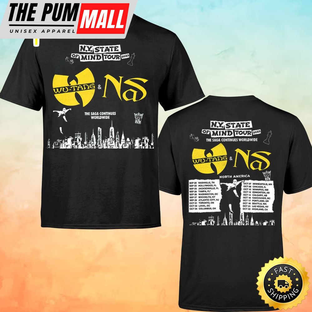Wutang & Nas N.Y State Of Mind Tour 2023 Dates The Saga Continues Worldwide North America Unisex T-shirt