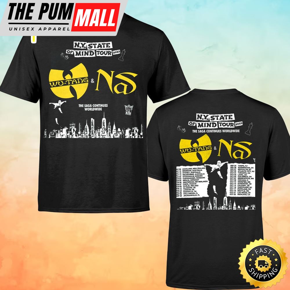 Wutang & Nas N.Y State Of Mind Tour 2023 Dates The Saga Continues Worldwide Unisex T-shirt
