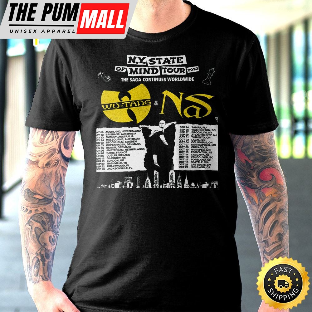 Wutang & Nas N.Y State Of Mind Tour 2023 The Saga Continues Worldwide Unisex Tshirt