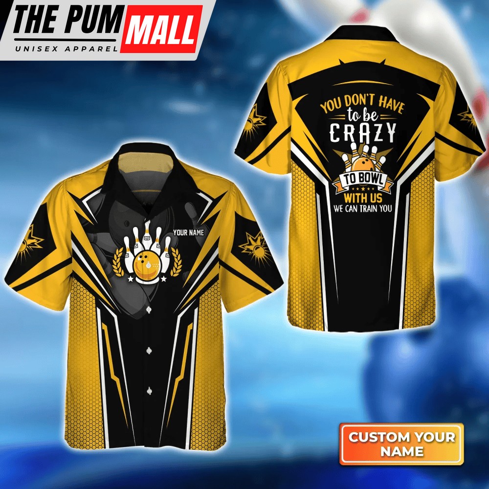 Yellow Bowling We Can Train You Hawaiian Shirt, Bowling Hawaiian Shirt For Bowling Gift Team shirt