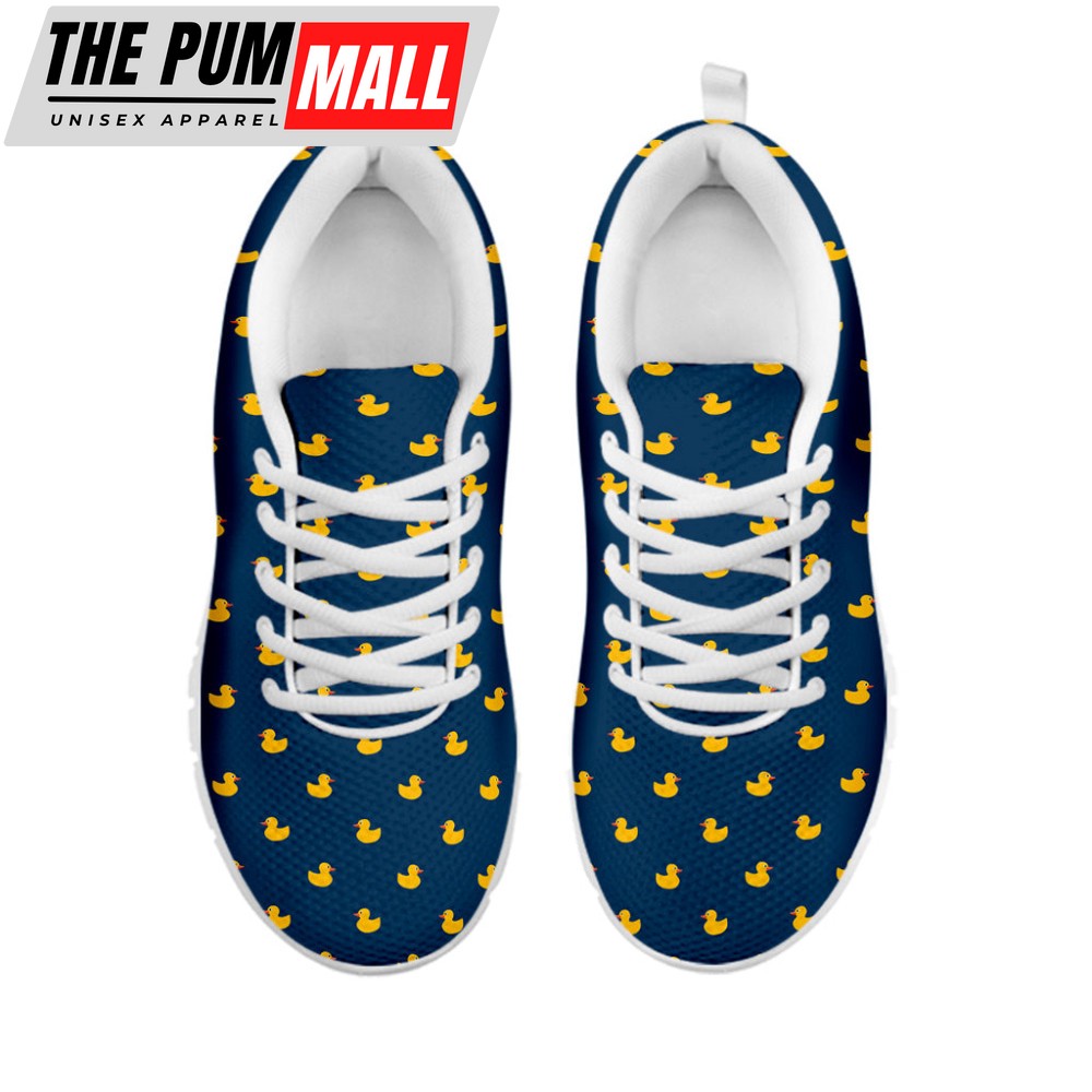 yellow-duck-pattern-print-white-running-shoes-gift-for-men-and-women-v5lu0pcm Yellow Duck Pattern Print White Running Shoes, Gift For Men And Women