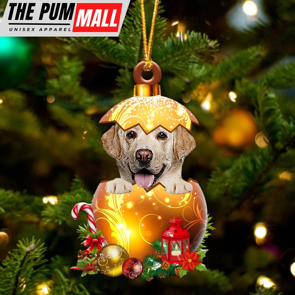 Yellow Labrador In Golden Egg Christmas Ornament – Car Ornament – Unique Dog Gifts For Owners Limited Edition