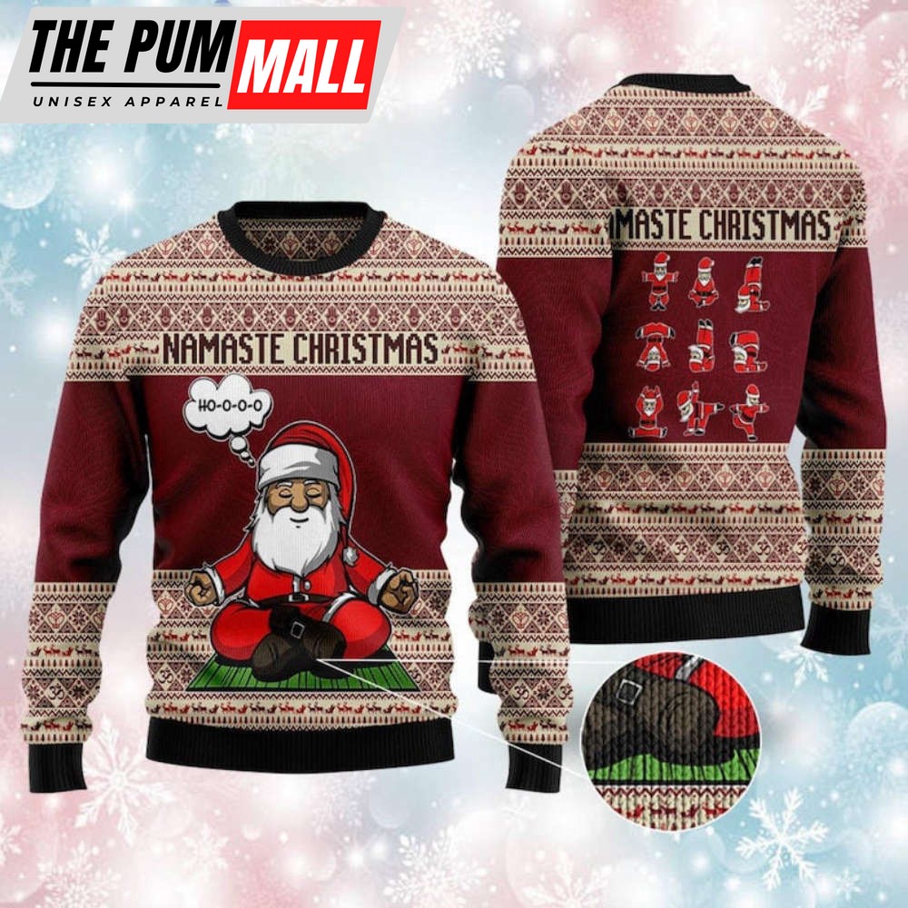 Yoga Santa Clause Ugly Christmas Sweater, Xmas Christmas Sweater, Yoga Lover Gift