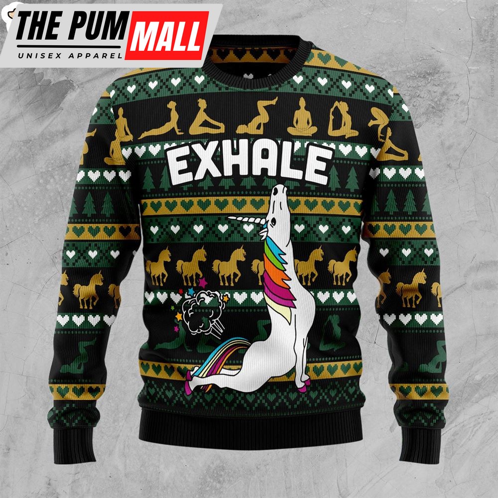 Yoga Unicorn Ugly Christmas Sweater – Funny Family Sweater Gifts- Lover Xmas Sweater Gift