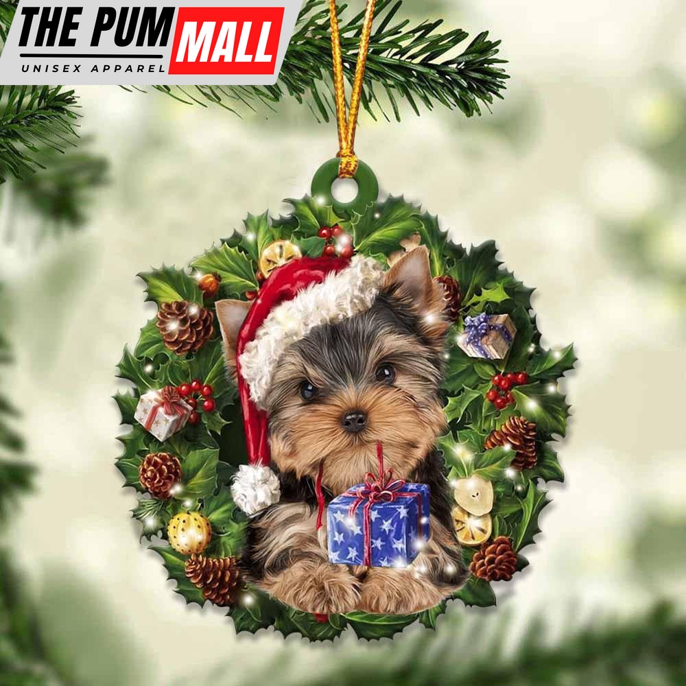 Yorkshire Terrier And Christmas Ornament – Acrylic Dog Ornament – Gifts For Dog Lovers Limited Edition