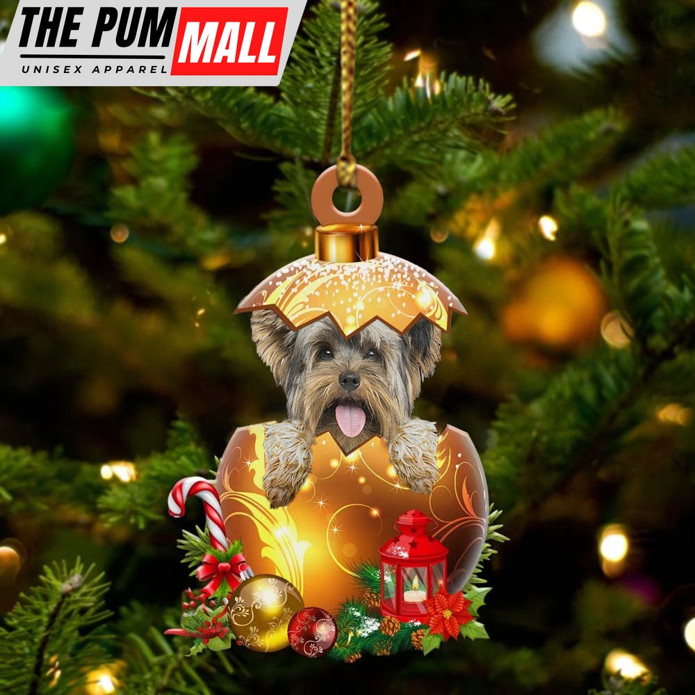 Yorkshire-Terrier In Golden Egg Christmas Ornament – Car Ornament – Unique Dog Gifts For Owners Limited Edition