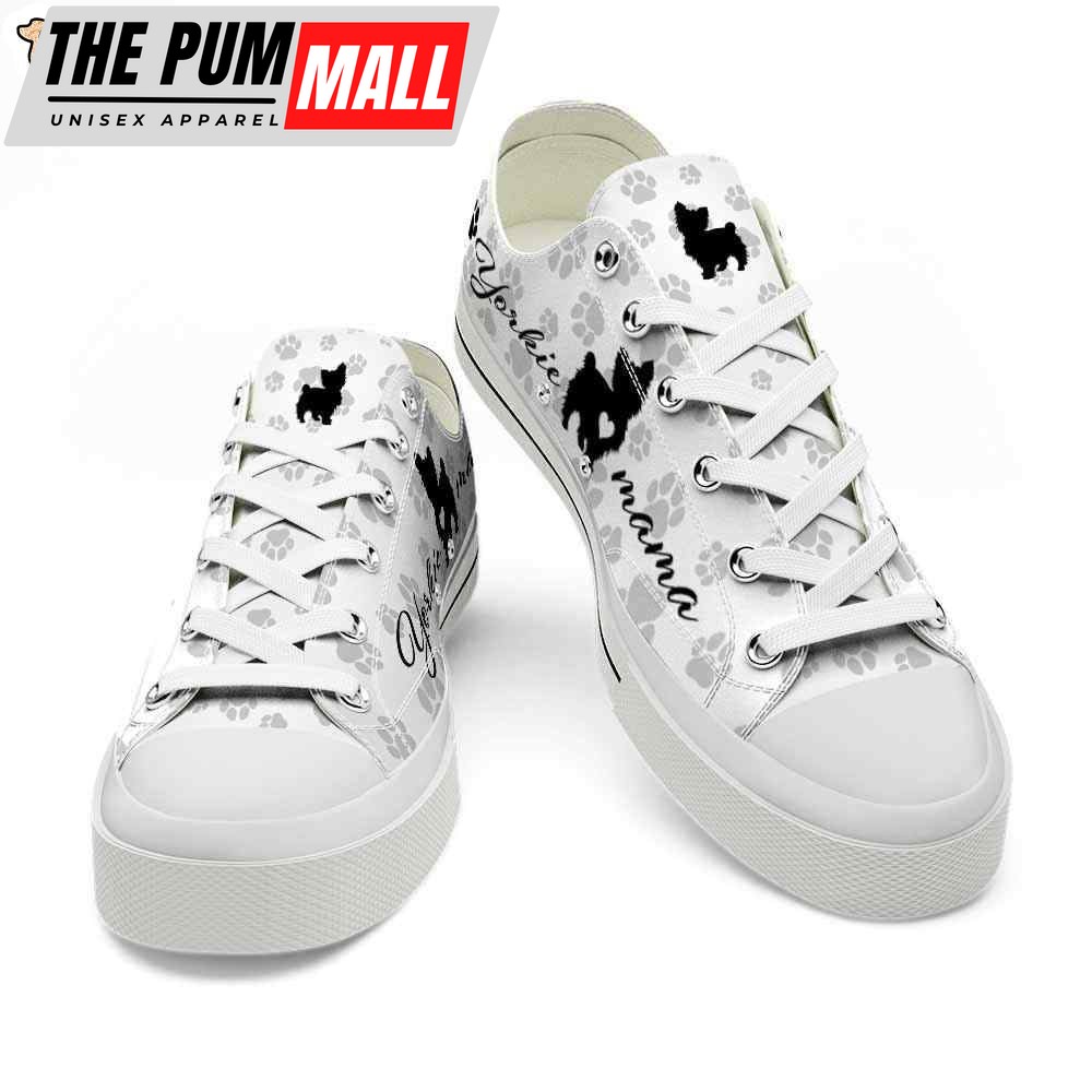 yorkshire-terrier-paws-pattern-low-top-shoes-happy-international-dog-day-canva-vswi81xw Yorkshire Terrier Paws Pattern Low Top Shoes – Happy International Dog Day Canvas Sneaker – Owners Gift Dog Breeders