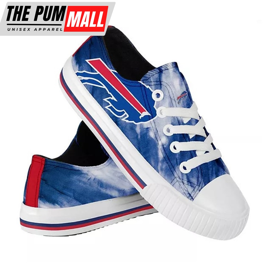 Youth FOCO Buffalo Bills Tie-Dye Low Top Canvas Sneakers