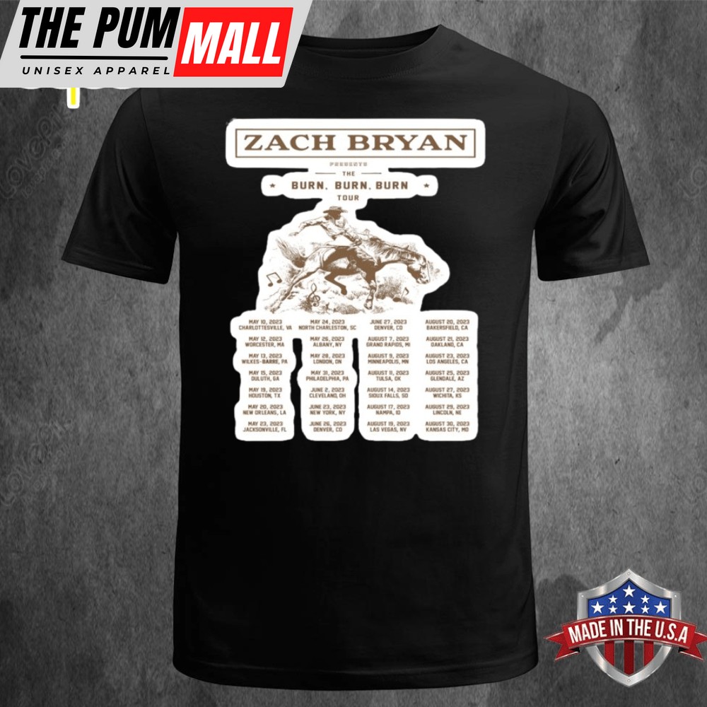 Zach Bryan Burn Burn Burn Tour Poster Gifts for Country Music Fans Happy Place T-shirt