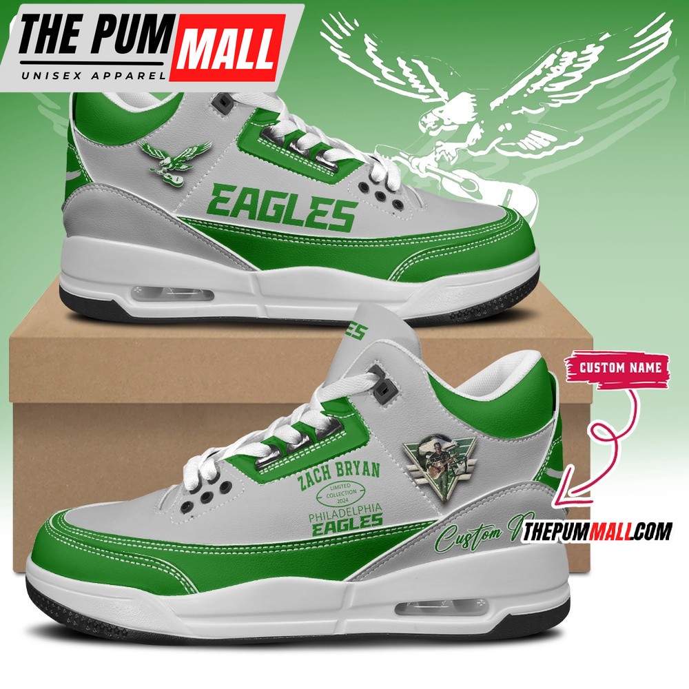 Zach Bryan Philadelphia Eagles The Quittin Time Tour 2024 Air Jd 4 Shoes Sneaker