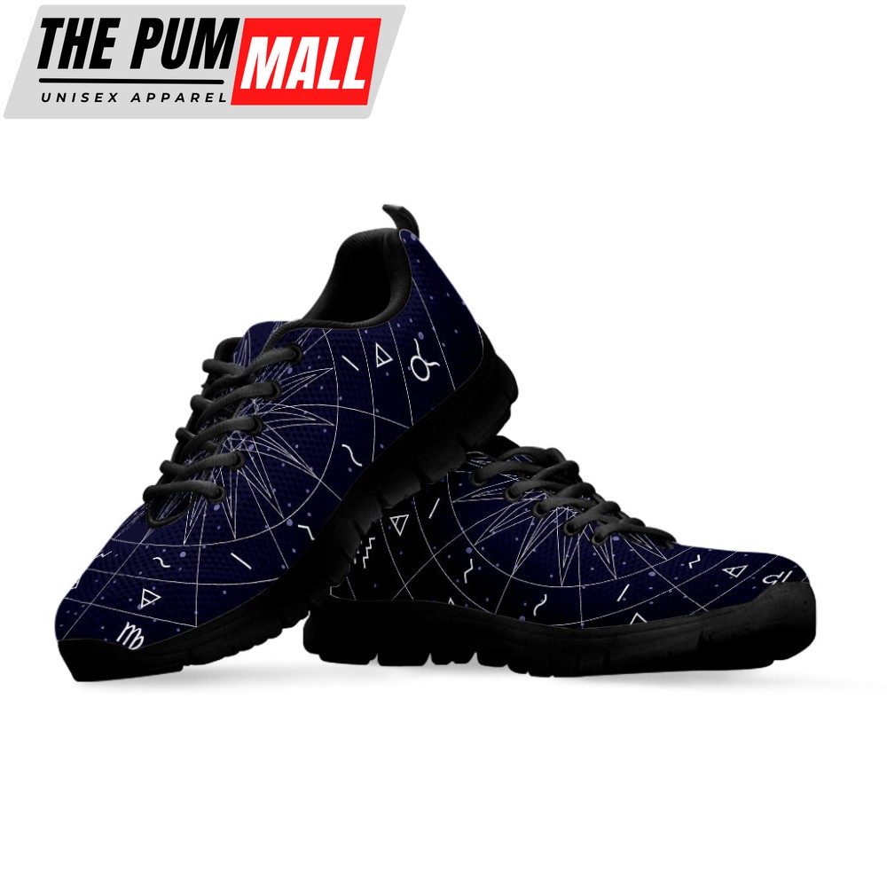 zodiac-symbols-circle-print-black-running-shoes-gift-for-men-and-women-3qz23rl9 Zodiac Symbols Circle Print Black Running Shoes, Gift For Men And Women