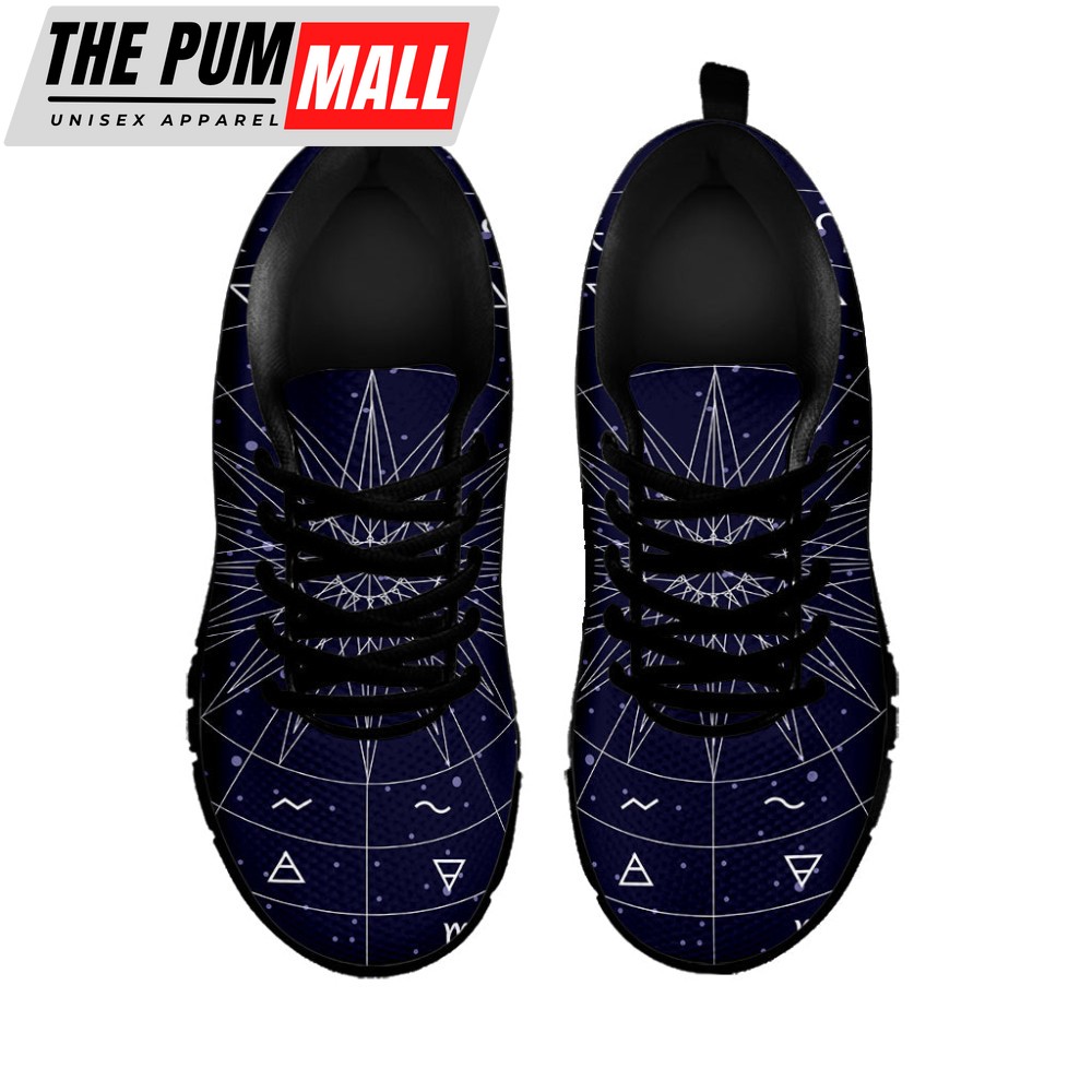 zodiac-symbols-circle-print-black-running-shoes-gift-for-men-and-women-3qz23rl9 Zodiac Symbols Circle Print Black Running Shoes, Gift For Men And Women